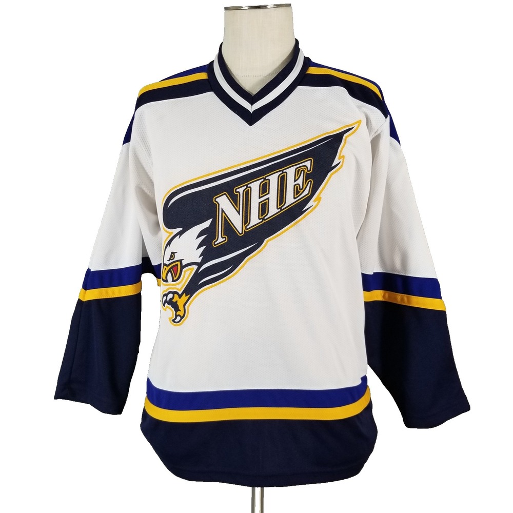 NHE Hockey Jersey Youth XL New Hampshire Eagles NHL Style Ice Hockey Kobe Canada